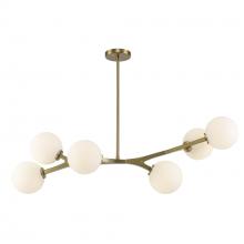 Trans Globe 11636 AG - 6LT PENDANT-ANGLED ARMS-WHITE